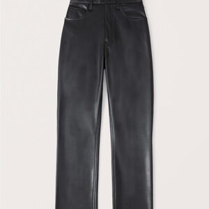 Abercrombie & Fitch Shiny Black Leather Pants